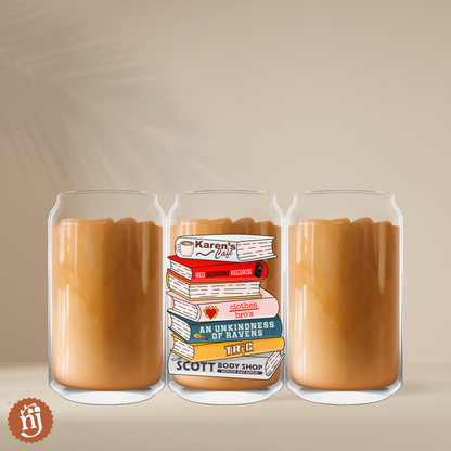 One Tree Hill Inspired Bookstack Glass Can Tumbler, 16oz